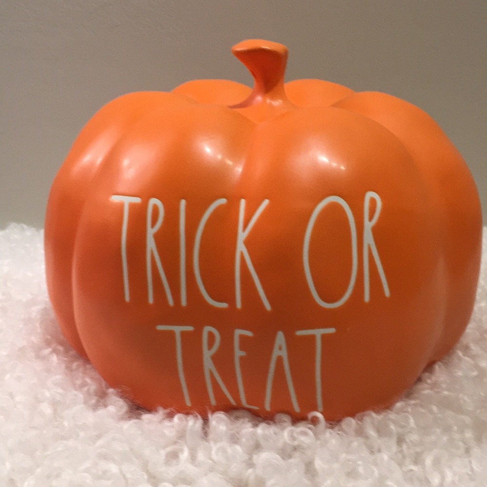 Rae dunn Medium Orange"Trick or Treat" Pumpkin